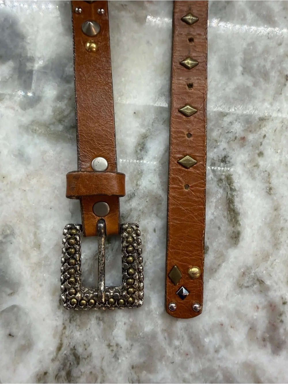 Leatherock Vintage Western Boho Studded Genuine Leather Belt L36 #8392